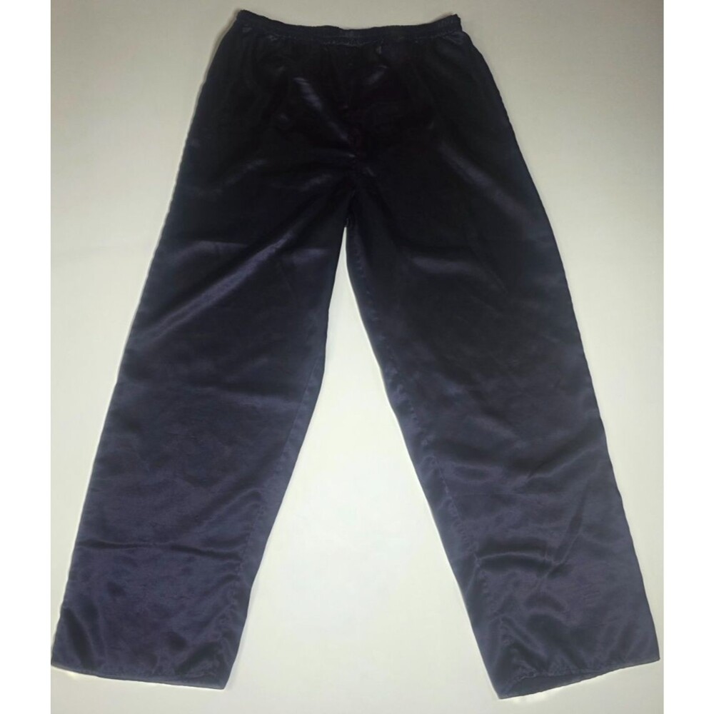 Victoria Secret Satin Pajama Pants Womens Petite Navy Blue Silk Lounge Luxury